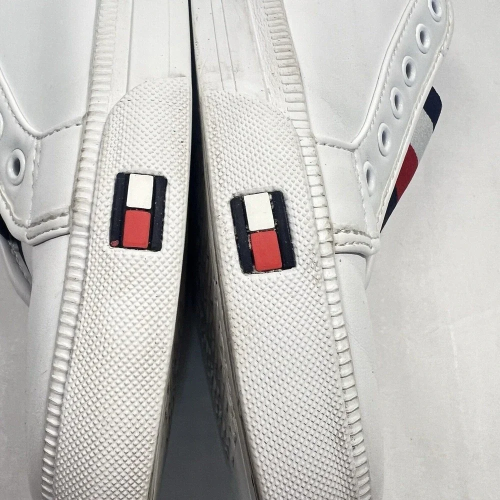 Tommy‎ Hilfiger Women's 8 Twanni White Leather Preppy Sporty Nautical